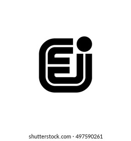 Initial Letter EI Linked Design Logo Black