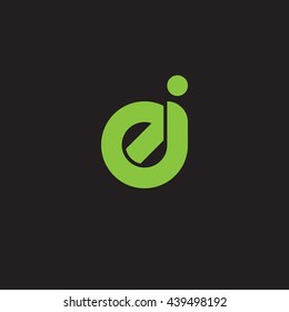 initial letter ei linked round lowercase logo green