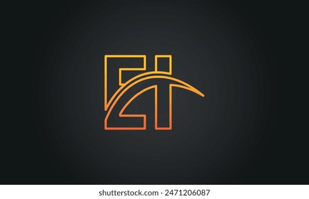 Initial Letter EI Logo Design With Swoosh. Creative And Modern EI Logo Design on Black Background.