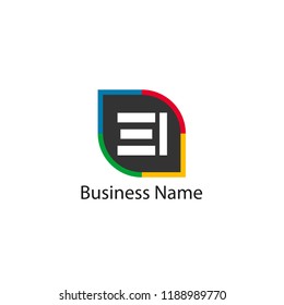 Initial Letter EI Logo Template Design