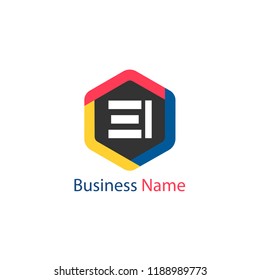 Initial Letter EI Logo Template Design