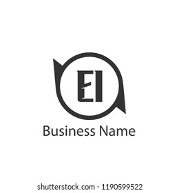 Initial Letter EI Logo Template Design