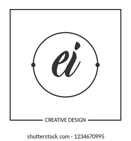Initial Letter EI Logo Template Design