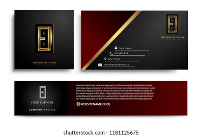 initial letter EI logotype company name colored gold elegant design. Vector sets for business identity on black background.