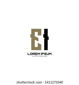 Initial letter EI minimalist art logo vector
