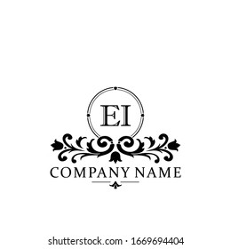 Initial letter EI simple and elegant monogram design template logo