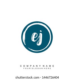 Initial letter EJ beautiful handwriting logo vector template
