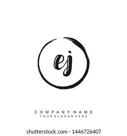 Initial letter EJ beautiful handwriting logo vector template