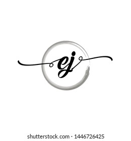 Initial letter EJ beautiful handwriting logo vector template