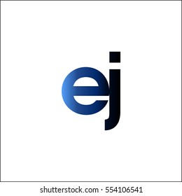 Initial letter EJ blue black gradation color logo