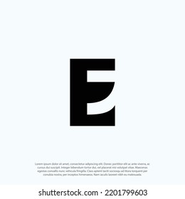 Initial letter EJ JE combine letter E and J in one shape negative space concept minimalist art logo vector