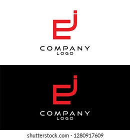 initial letter ej, je, jc, cj logotype company name design template vector