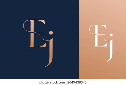 Letra inicial EJ JE logotipo design vetor ilustração para casal, casamento e negócios