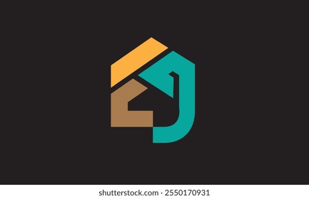 Letra inicial EJ moderna ligada design de logotipo maiúsculo