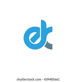 initial letter ek linked round lowercase logo blue
