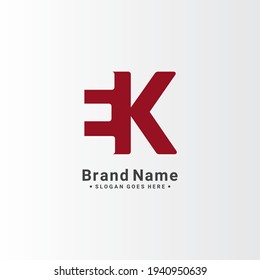 Initial Letter EK Logo - Minimal vector Logo