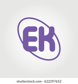 initial letter ek logo on white background