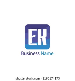 Initial Letter EK Logo Template Design
