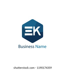 Initial Letter EK Logo Template Design