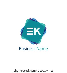 Initial Letter EK Logo Template Design