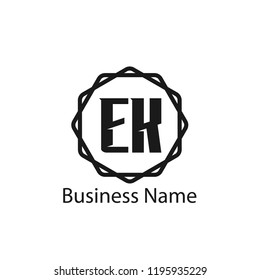 Initial Letter EK Logo Template Design