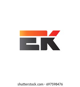 Initial Letter Ek Straight Linked Line Stock Vector (Royalty Free ...