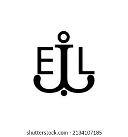 Initial letter EL anchor simple logo.