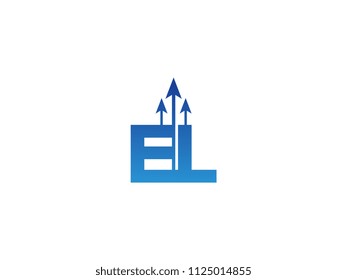 Initial Letter EL Arrow Chart Finance Business