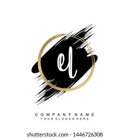 Initial letter EL beautiful handwriting logo vector template