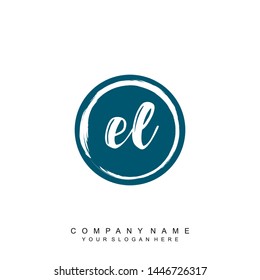 Initial letter EL beautiful handwriting logo vector template