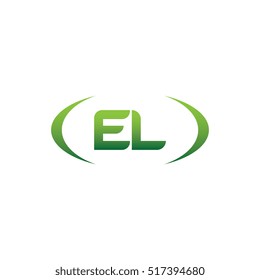 initial letter EL brackets uppercase logo green element template