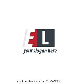 Initial Letter EL Design Logo With Square