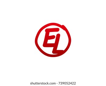 The initial letter EL handwritten logo