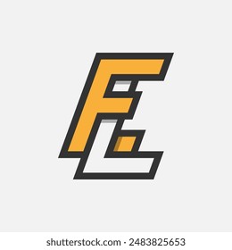 Initial Letter EL or LE Logo, Monogram Logo letter E with L combination, design logo template element, vector illustration 