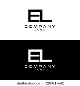 initial letter el, le logotype company name design template vector