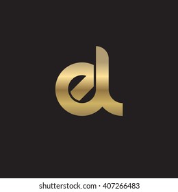 initial letter el linked circle lowercase logo gold black background