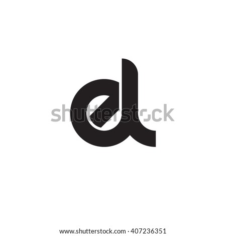 initial letter el linked circle lowercase monogram logo black Stock fotó © 