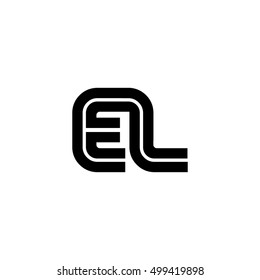 Initial Letter EL Linked Design Logo Black