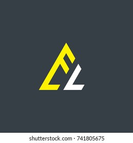 Initial Letter EL Linked Triangle Design Logo