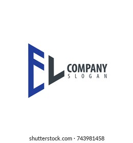 Initial Letter EL Linked Triangle Design Logo