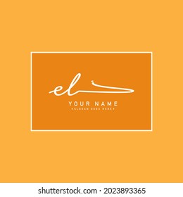 Initial Letter EL Logo - Hand Drawn Signature Style Logo