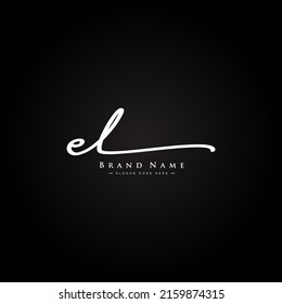 Logotipo de la letra inicial EL - Logo del estilo de firma dibujado a mano