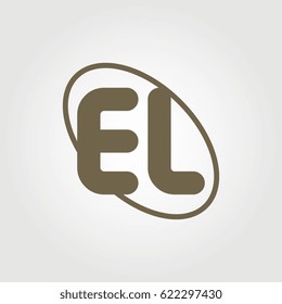 initial letter el logo on white background