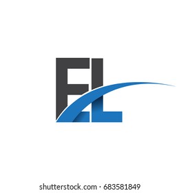 initial letter EL logotype company name colored blue and grey swoosh design. vector logo for business and company identity.
