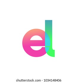 Initial Letter El Lowercase Logo Green Stock Vector (Royalty Free ...