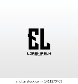 Initial letter EL minimalist art logo vector