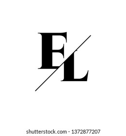 Initial Letter EL Monogram Sliced. Logo template isolated on white background