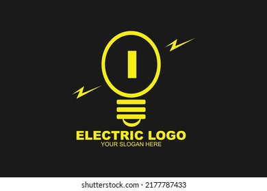 Initial Letter I Electric Lamp Logo
