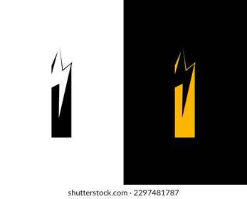 Initial Letter I Electric Logo. creative letter I Electric logo vector template