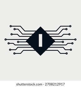 Initial Letter I Electricity Logo-Design. Electrical Components Design Konzept Alphabet Schriftart. Vektorgrafik.